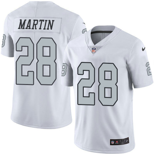 Nike Raiders #28 Doug Martin White Youth Stitched NFL Limited Rush Jersey