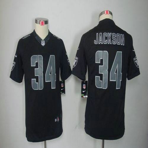 Nike Raiders #34 Bo Jackson Black Impact Youth Stitched NFL Limited Jersey