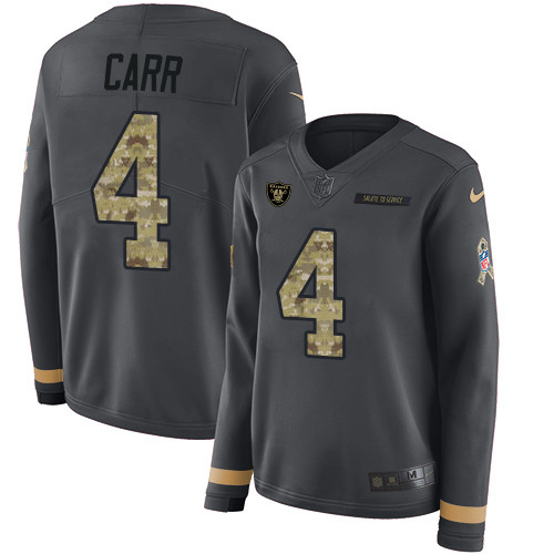 Nike Raiders #4 Derek Carr Anthracite Salute to Service