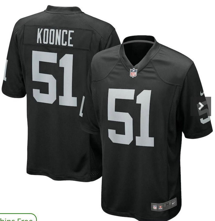 Nike Raiders #51 Koonce Black Team Color Men's Stitched NFL Vapor Untouchable Limited Jersey