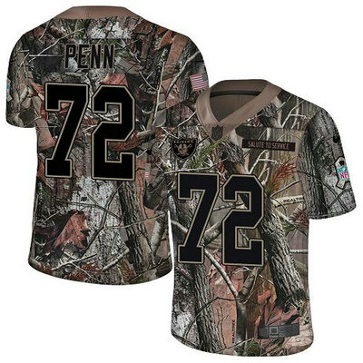 Nike Raiders #72 Donald Penn Camo Youth Stitched NFL Limited Rush Realtree Jersey