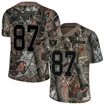 Nike Raiders #87 Jared Cook Camo Youth Stitched NFL Limited Rush Realtree Jersey