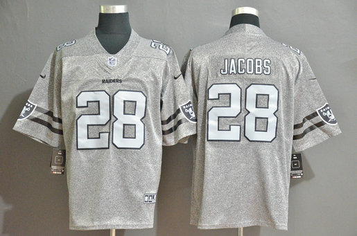 Nike Raiders 28 Josh Jacobs 2019 Gray Gridiron Gray Vapor Untouchable Limited Jersey