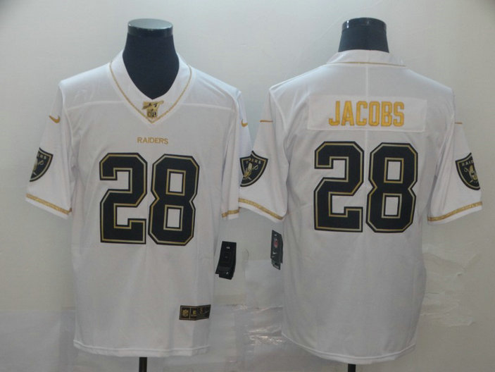 Nike Raiders 28 Josh Jacobs White Gold Vapor Untouchable Limited Jersey