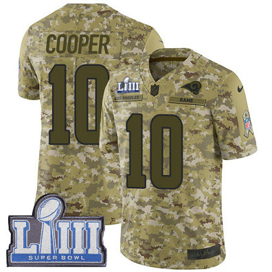Nike Rams #10 Pharoh Cooper Camo Super Bowl LIII Bound Men's Stitched NFL Limited 2018 Salute To Service Jersey