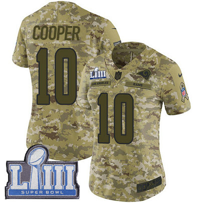 Nike Rams #10 Pharoh Cooper Camo Super Bowl LIII Bound Women's Stitched NFL Limited 2018 Salute to Service Jersey