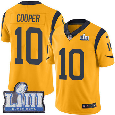 Nike Rams #10 Pharoh Cooper Gold Super Bowl LIII Bound Men's Stitched NFL Limited Rush Jersey