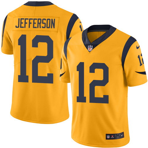 Nike Rams #12 Van Jefferson Gold Men's Stitched NFL Limited Rush Jersey