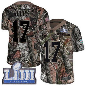 Nike Rams #17 Robert Woods Camo Super Bowl LIII Bound Men's Stitched NFL Limited Rush Realtree Jersey
