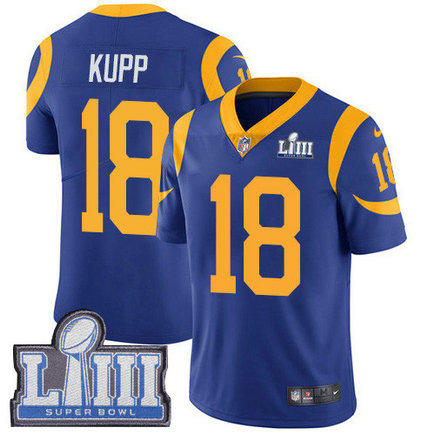 Nike Rams #18 Cooper Kupp Royal Blue Alternate Super Bowl LIII Bound Men's Stitched NFL Vapor Untouchable Limited Jersey