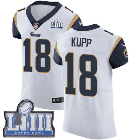 Nike Rams #18 Cooper Kupp White Super Bowl LIII Bound Men's Stitched NFL Vapor Untouchable Elite Jersey