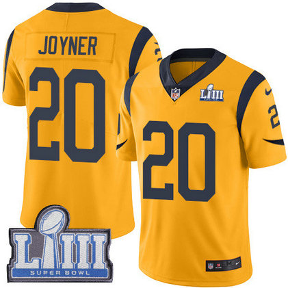 Nike Rams #20 Lamarcus Joyner Gold Super Bowl LIII Bound Men's Stitched NFL Limited Rush Jersey