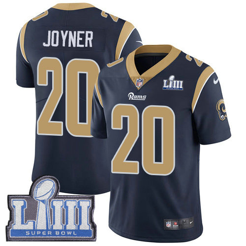 Nike Rams #20 Lamarcus Joyner Navy Blue Team Color Super Bowl LIII Bound Youth Stitched NFL Vapor Untouchable Limited Jersey