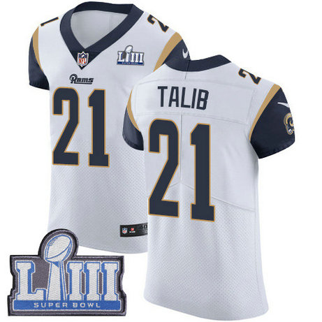 Nike Rams #21 Aqib Talib White Super Bowl LIII Bound Men's Stitched NFL Vapor Untouchable Elite Jersey