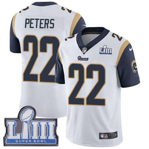 Nike Rams #22 Marcus Peters White Super Bowl LIII Bound Youth Stitched NFL Vapor Untouchable Limited Jersey