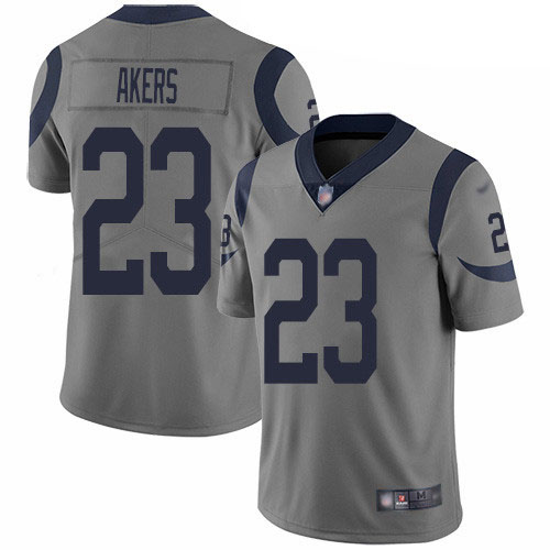 Nike Rams #23 Cam Akers Gray Men's Stitched NFL Limited Inverted Legend Jersey