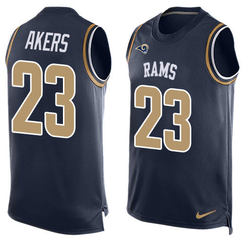 Nike Rams #23 Cam Akers Navy Blue Team Color Men's Stitched NFL Limited Tank Top Jersey