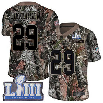 Nike Rams #29 Eric Dickerson Camo Super Bowl LIII Bound Men's Stitched NFL Limited Rush Realtree Jersey