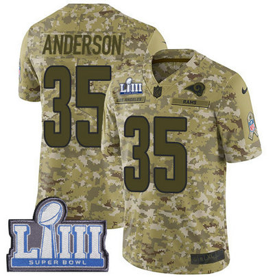 Nike Rams #35 C.J. Anderson Camo Super Bowl LIII Bound Men's Stitched NFL Limited 2018 Salute To Service Jersey