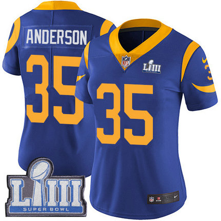 Nike Rams #35 C.J. Anderson Royal Blue Alternate Super Bowl LIII Bound Women's Stitched NFL Vapor Untouchable Limited Jersey