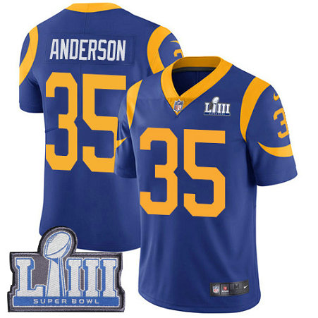 Nike Rams #35 C.J. Anderson Royal Blue Alternate Super Bowl LIII Bound Youth Stitched NFL Vapor Untouchable Limited Jersey