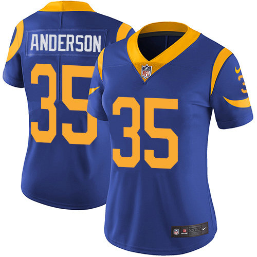Nike Rams #35 C.J. Anderson Royal Blue Alternate Women's Stitched NFL Vapor Untouchable Limited Jersey