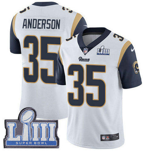 Nike Rams #35 C.J. Anderson White Super Bowl LIII Bound Men's Stitched NFL Vapor Untouchable Limited Jersey