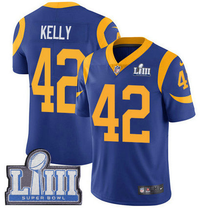 Nike Rams #42 John Kelly Royal Blue Alternate Super Bowl LIII Bound Men's Stitched NFL Vapor Untouchable Limited Jersey