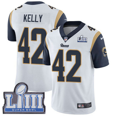 Nike Rams #42 John Kelly White Super Bowl LIII Bound Men's Stitched NFL Vapor Untouchable Limited Jersey