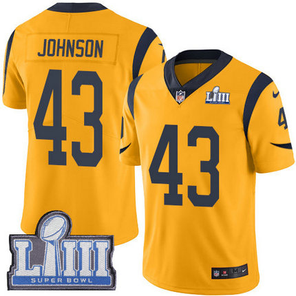 Nike Rams #43 John Johnson Gold Super Bowl LIII Bound Youth Stitched NFL Limited Rush Jersey