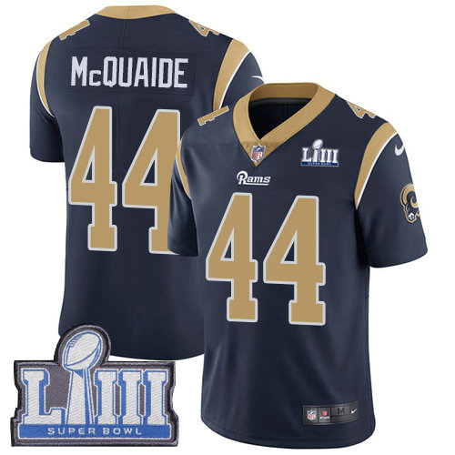 Nike Rams #44 Jacob McQuaide Navy Blue Team Color Super Bowl LIII Bound Youth Stitched NFL Vapor Untouchable Limited Jersey