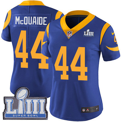 Nike Rams #44 Jacob McQuaide Royal Blue Alternate Super Bowl LIII Bound Women's Stitched NFL Vapor Untouchable Limited Jersey