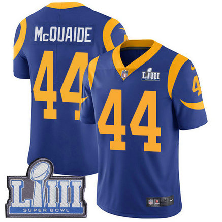 Nike Rams #44 Jacob McQuaide Royal Blue Alternate Super Bowl LIII Bound Youth Stitched NFL Vapor Untouchable Limited Jersey
