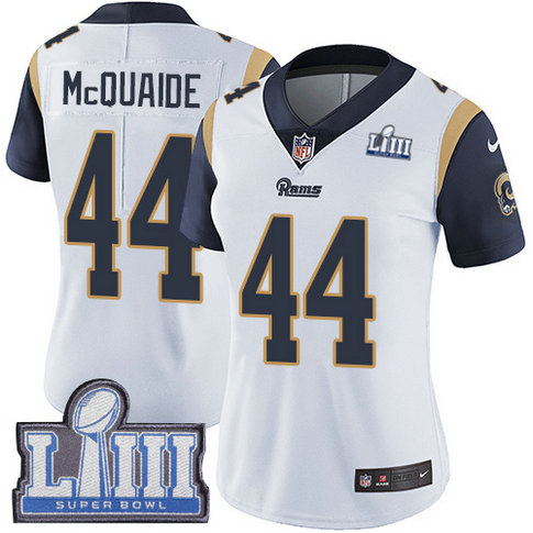 Nike Rams #44 Jacob McQuaide White Super Bowl LIII Bound Women's Stitched NFL Vapor Untouchable Limited Jersey