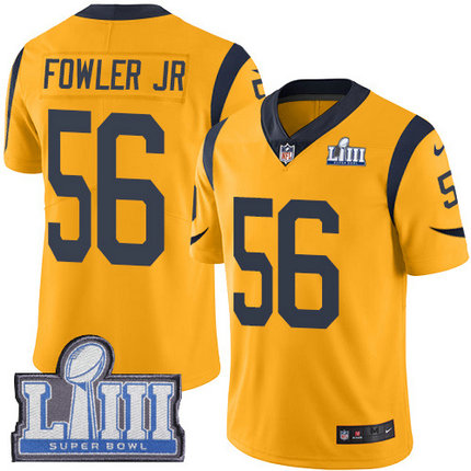 Nike Rams #56 Dante Fowler Jr Gold Super Bowl LIII Bound Youth Stitched NFL Limited Rush Jersey