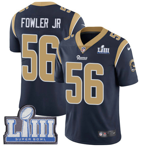 Nike Rams #56 Dante Fowler Jr Navy Blue Team Color Super Bowl LIII Bound Youth Stitched NFL Vapor Untouchable Limited Jersey