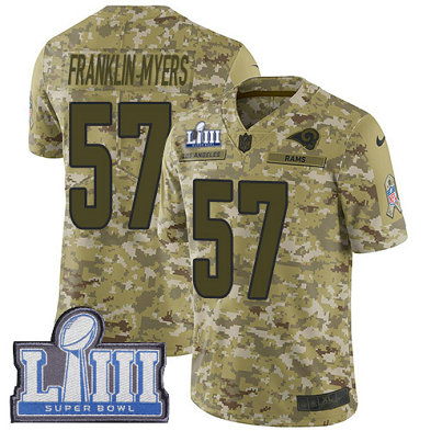 Nike Rams #57 John Franklin-Myers Camo Super Bowl LIII Bound Men's Stitched NFL Limited 2018 Salute To Service Jersey