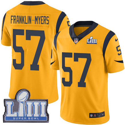 Nike Rams #57 John Franklin-Myers Gold Super Bowl LIII Bound Youth Stitched NFL Limited Rush Jersey