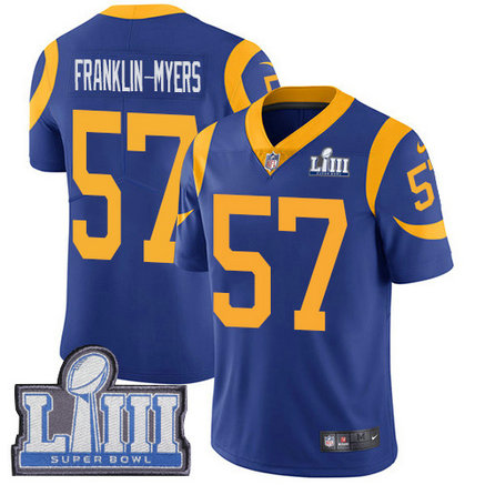 Nike Rams #57 John Franklin-Myers Royal Blue Alternate Super Bowl LIII Bound Youth Stitched NFL Vapor Untouchable Limited Jersey