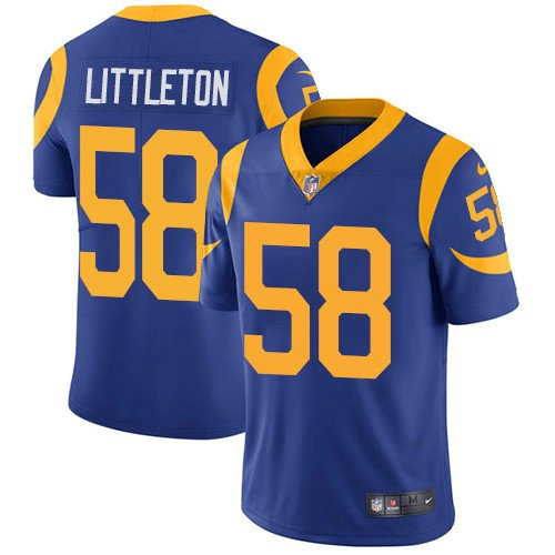 Nike Rams #58 Cory Littleton Royal Blue Alternate Youth Stitched NFL Vapor Untouchable Limited Jersey
