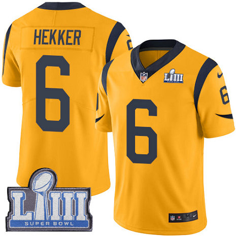 Nike Rams #6 Johnny Hekker Gold Super Bowl LIII Bound Youth Stitched NFL Limited Rush Jersey