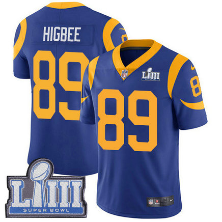 Nike Rams #89 Tyler Higbee Royal Blue Alternate Super Bowl LIII Bound Youth Stitched NFL Vapor Untouchable Limited Jersey