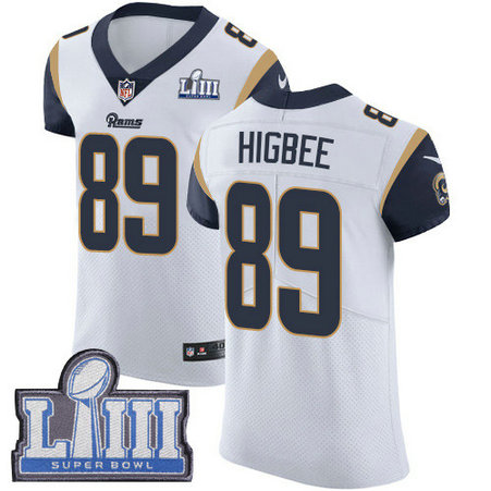 Nike Rams #89 Tyler Higbee White Super Bowl LIII Bound Men's Stitched NFL Vapor Untouchable Elite Jersey