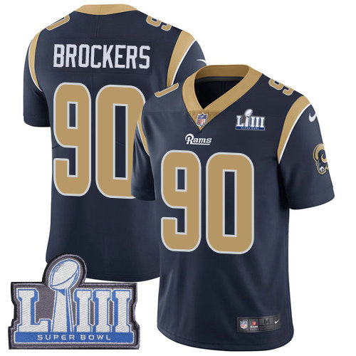 Nike Rams #90 Michael Brockers Navy Blue Team Color Super Bowl LIII Bound Youth Stitched NFL Vapor Untouchable Limited Jersey
