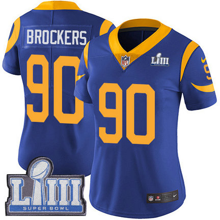 Nike Rams #90 Michael Brockers Royal Blue Alternate Super Bowl LIII Bound Women's Stitched NFL Vapor Untouchable Limited Jersey