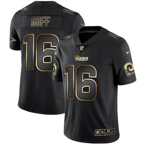 Nike Rams 16 Jared Goff Black Gold Vapor Untouchable Limited Jersey