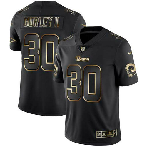 Nike Rams 30 Todd Gurley II Black Gold Vapor Untouchable Limited Jersey