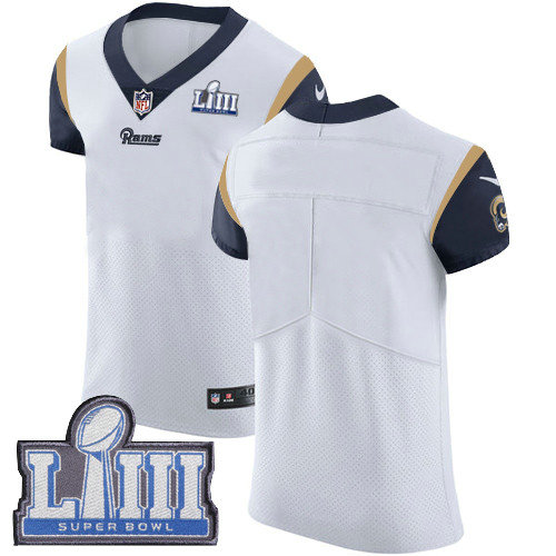 Nike Rams Blank White Super Bowl LIII Bound Men's Stitched NFL Vapor Untouchable Elite Jersey