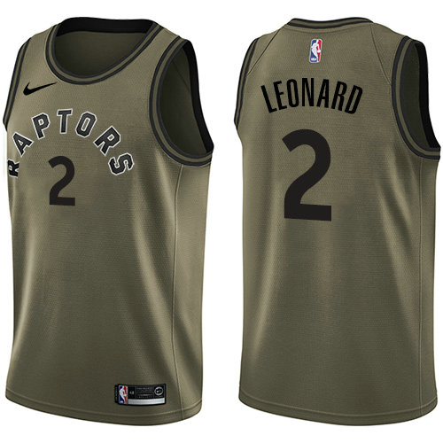 Nike Raptors #2 Kawhi Leonard Green Youth NBA Swingman Salute to Service Jersey