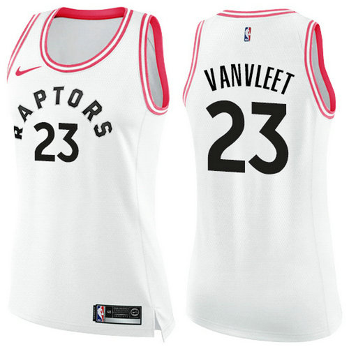 Nike Raptors #23 Fred VanVleet White Pink Women's NBA Swingman Fashion Jersey_1